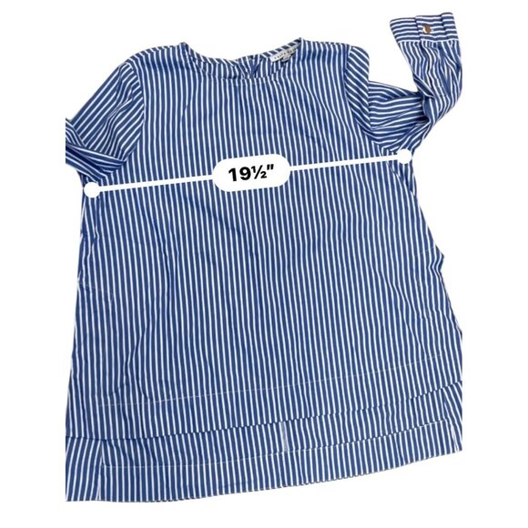 3/4 sleeve striped top gold accents tunic nautical cotton blouse Cottagecore - Picture 3 of 7